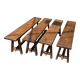 Solid oak farmhouse bench 140cm for rustic farmhouse table 1950