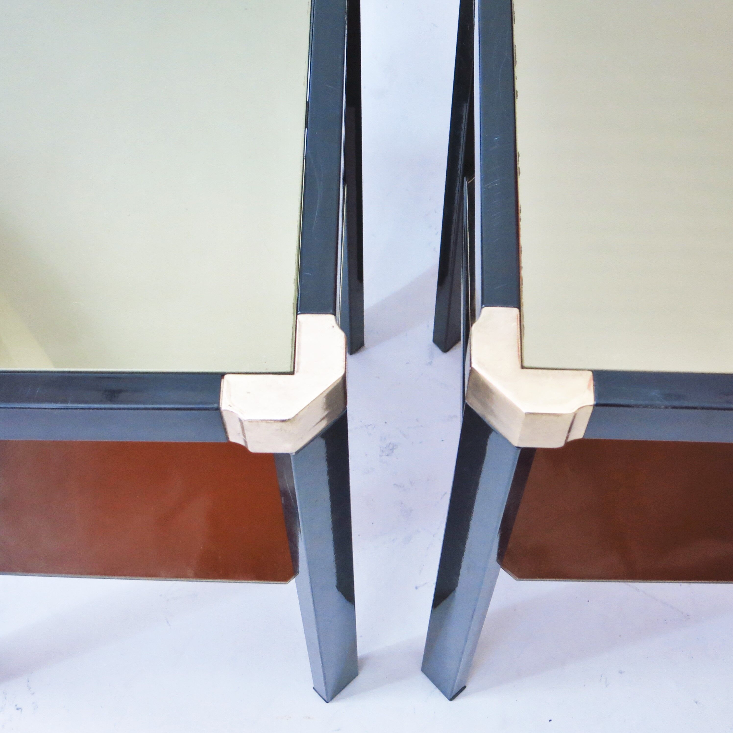 Pair of black and gold side tables Romeo Rega