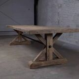 Table de ferme en chêne massif ancien pieds Etoile - longueur 200 cm