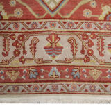 Vintage turkish, oriental orange cream wool rug- 154x244cm