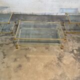 Pair of sofa ends and coffee table Pierre Vandel in altuglas