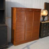 Wooden notary cabinet with shutter from the brand "Au vieux chêne" 1950's