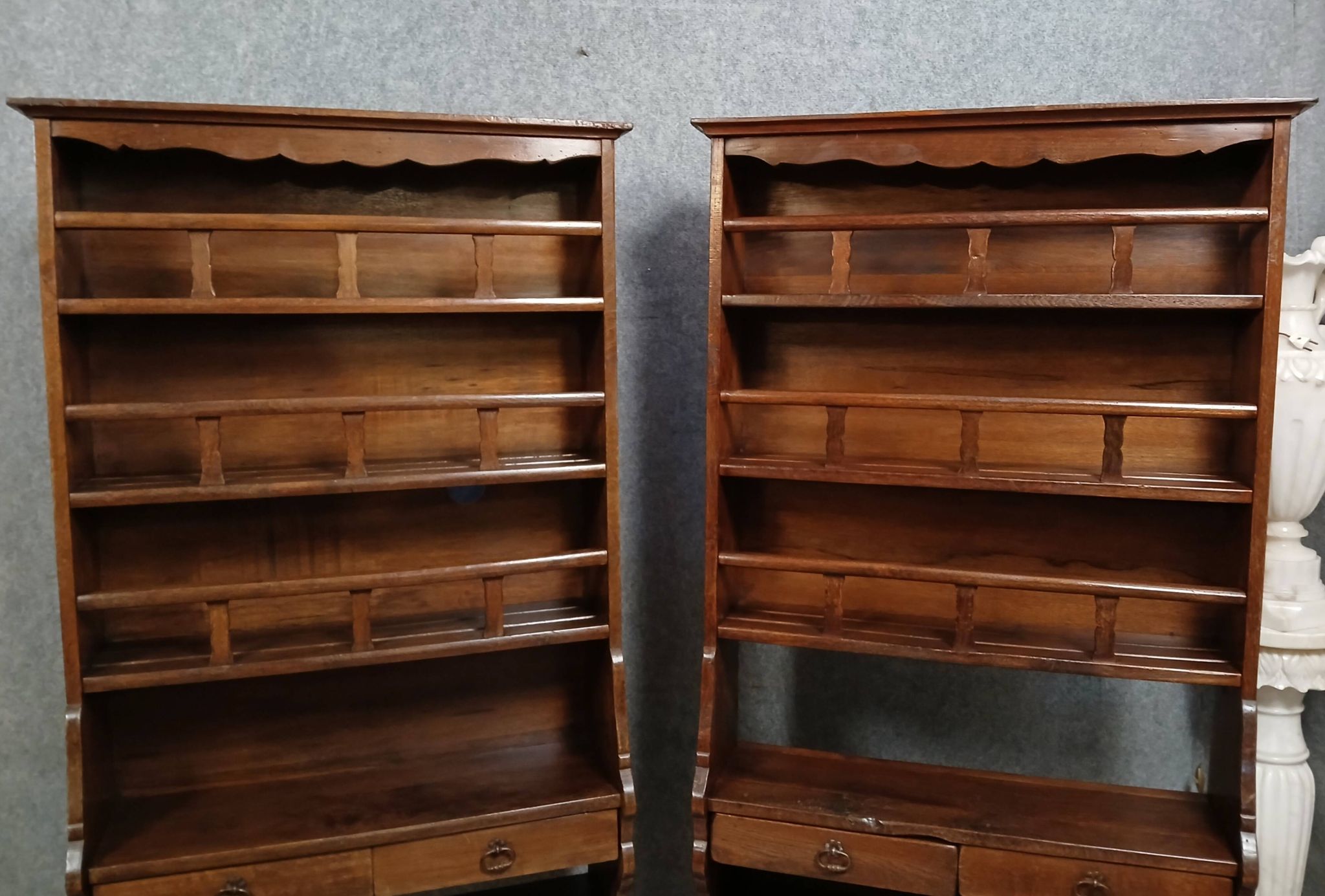 Rare pair of solid wood dressers - racks from the late 18th century