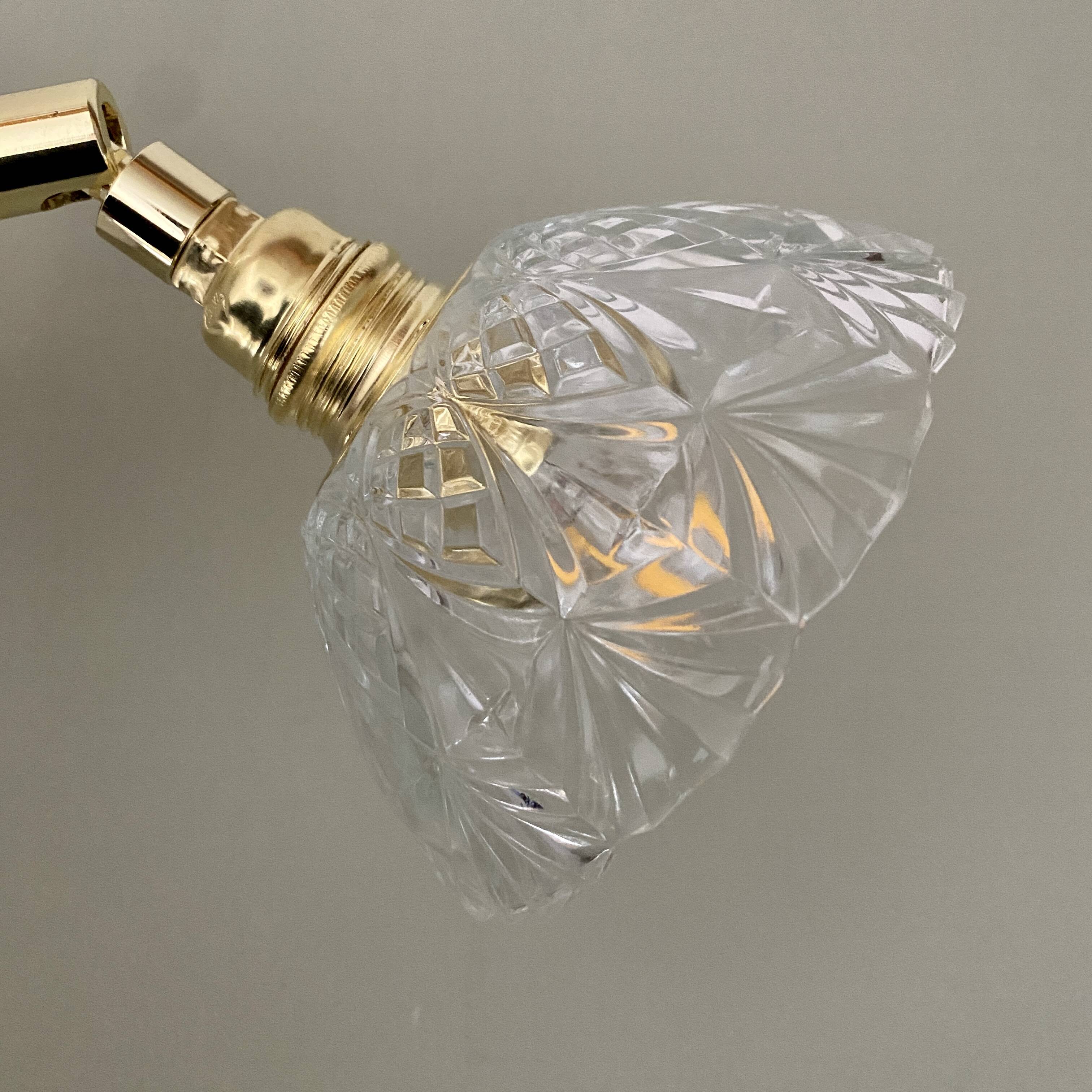 Vintage glass cut lampshade - tableware collection -