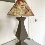 Turned wood lamp