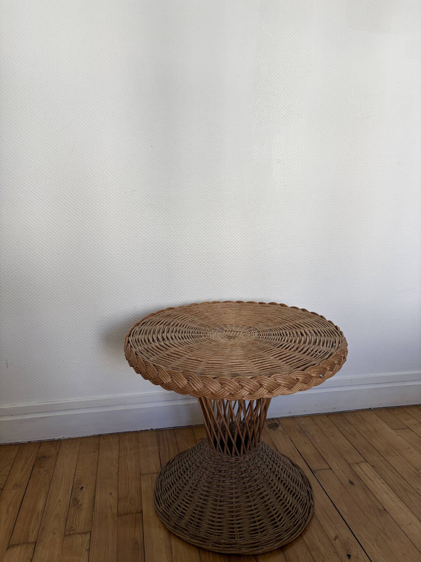 Ensemble salon rotin et osier vintage