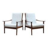 2 reupholstered Scandinavian armchairs