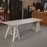 1950s white patina pine table