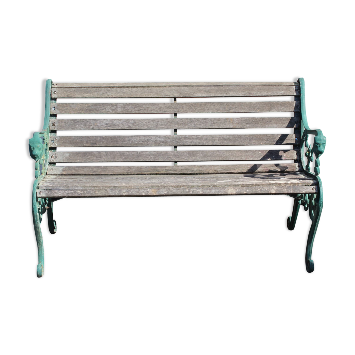 Garden cast iron bench with wooden slats