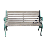 Garden cast iron bench with wooden slats
