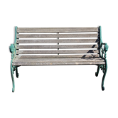 Banc en fonte de jardin avec lattes en bois
