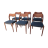 Suite of 6 Scandinavian chairs by Niels Otto Moller model 71