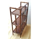 Dark rattan shelf
