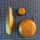 pair of teak dishes and boat shell in beech - Sweden 1950s/60s