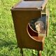 Vintage Dark Brown Wood Side Table - Vinyl Record Book Holder