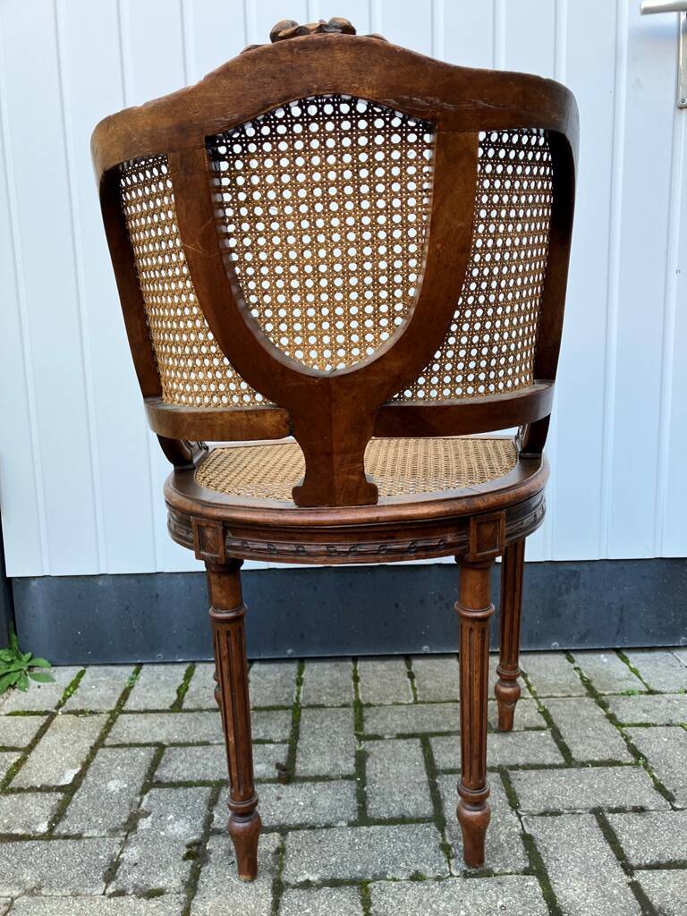 Louis XVI office chair in solid walnut