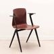 Chaise Galvanitas S22 accoudoirs acajou et noir