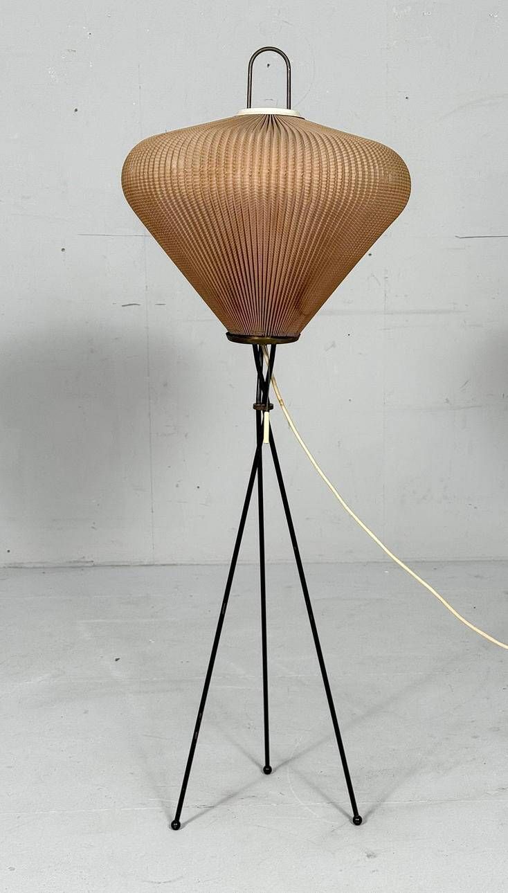 Georges Leon Rispal in style, Mid-century tripod floor lamp, France, 1970s.