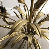 Golden wheat spike chandelier