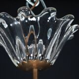 Suspension Art Déco Seguso en verre de Murano transparent. Italie, années 1940.
