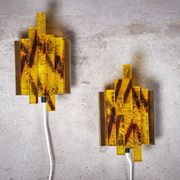 Mid-Century Crystal Glass Wall Lights, Denmark, Set of 2