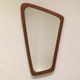 Asymmetrical vintage Scandinavian mirror in 60s teak 36x64cm