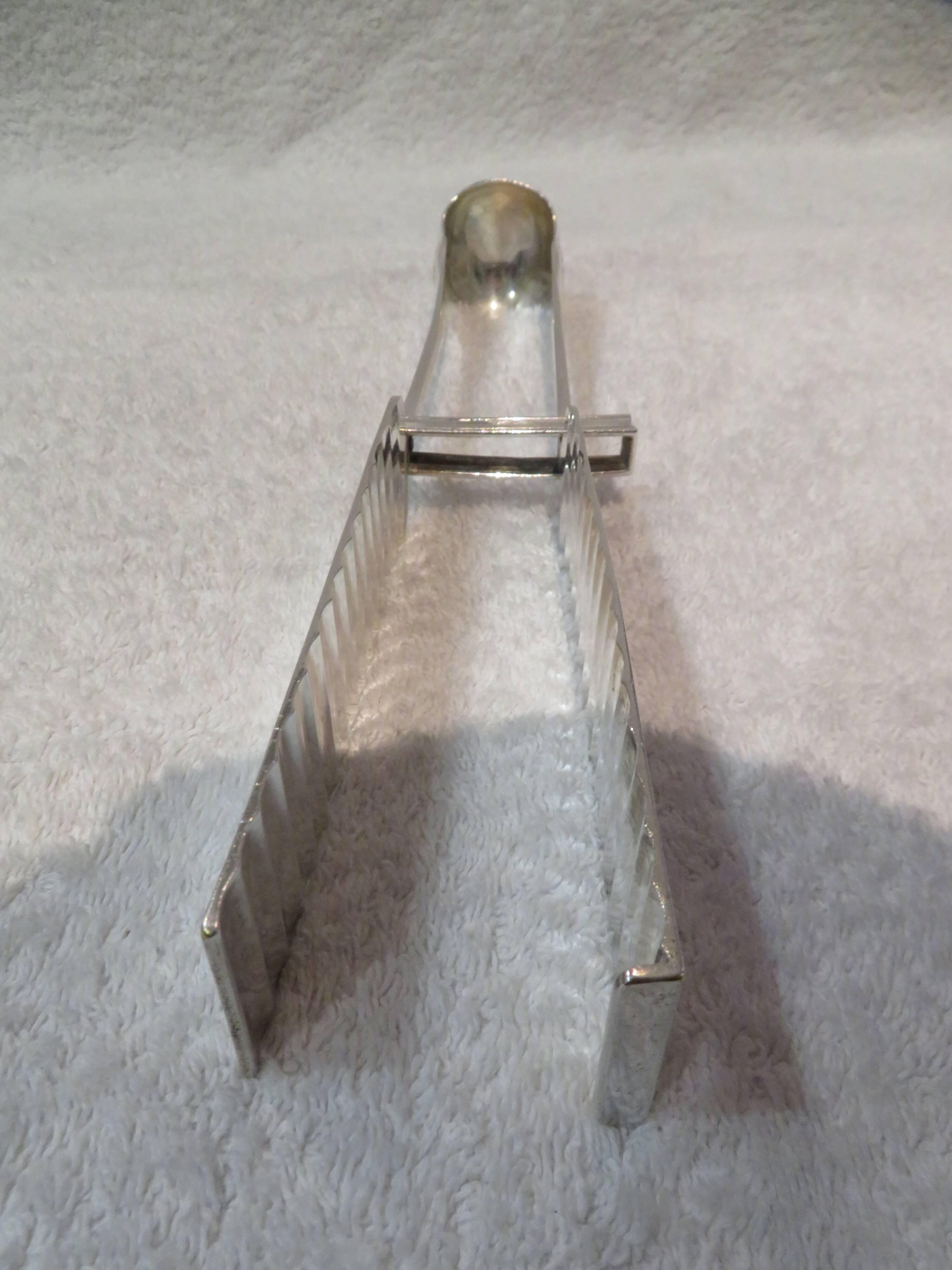 Silver-plated asparagus tongs, goldsmith Trouret Louis XV style, 25.7cm