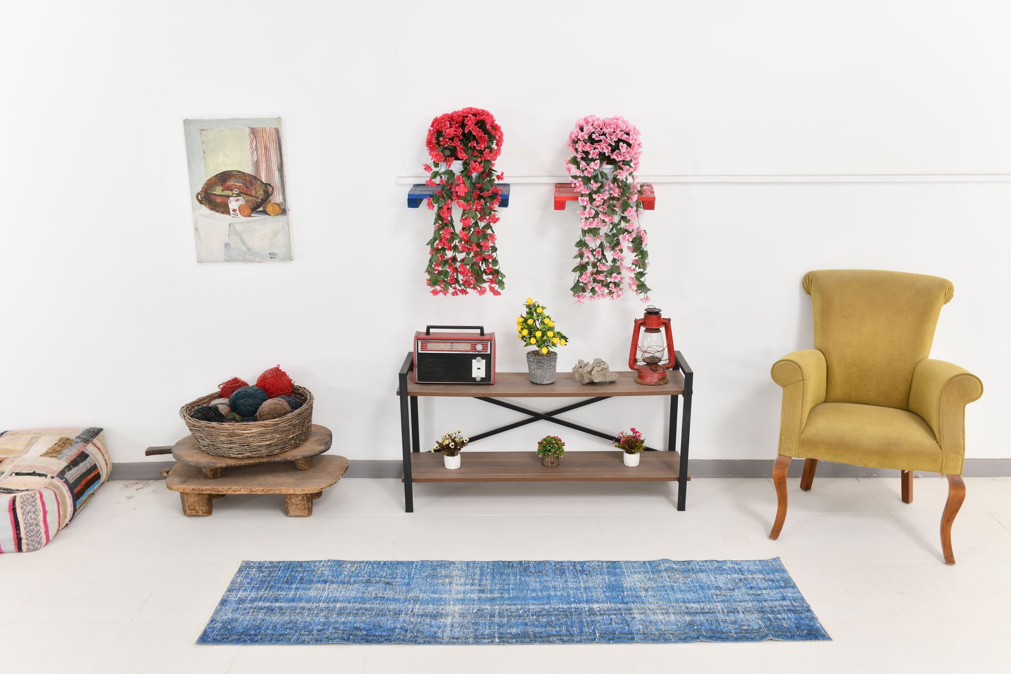 2x6 soft blue vintage runner rug, 53x198cm