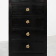 20th Century Louis XV-Style Black Lacquered Chest of Drawers with brass Mou