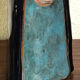 Virgin child statuette glazed terracotta