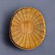 Antique large round wicker and bamboo presentation basket - diameter: 59 cm
