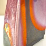Raku ceramic vase, brutalist, gilded, design by Tony Evans
