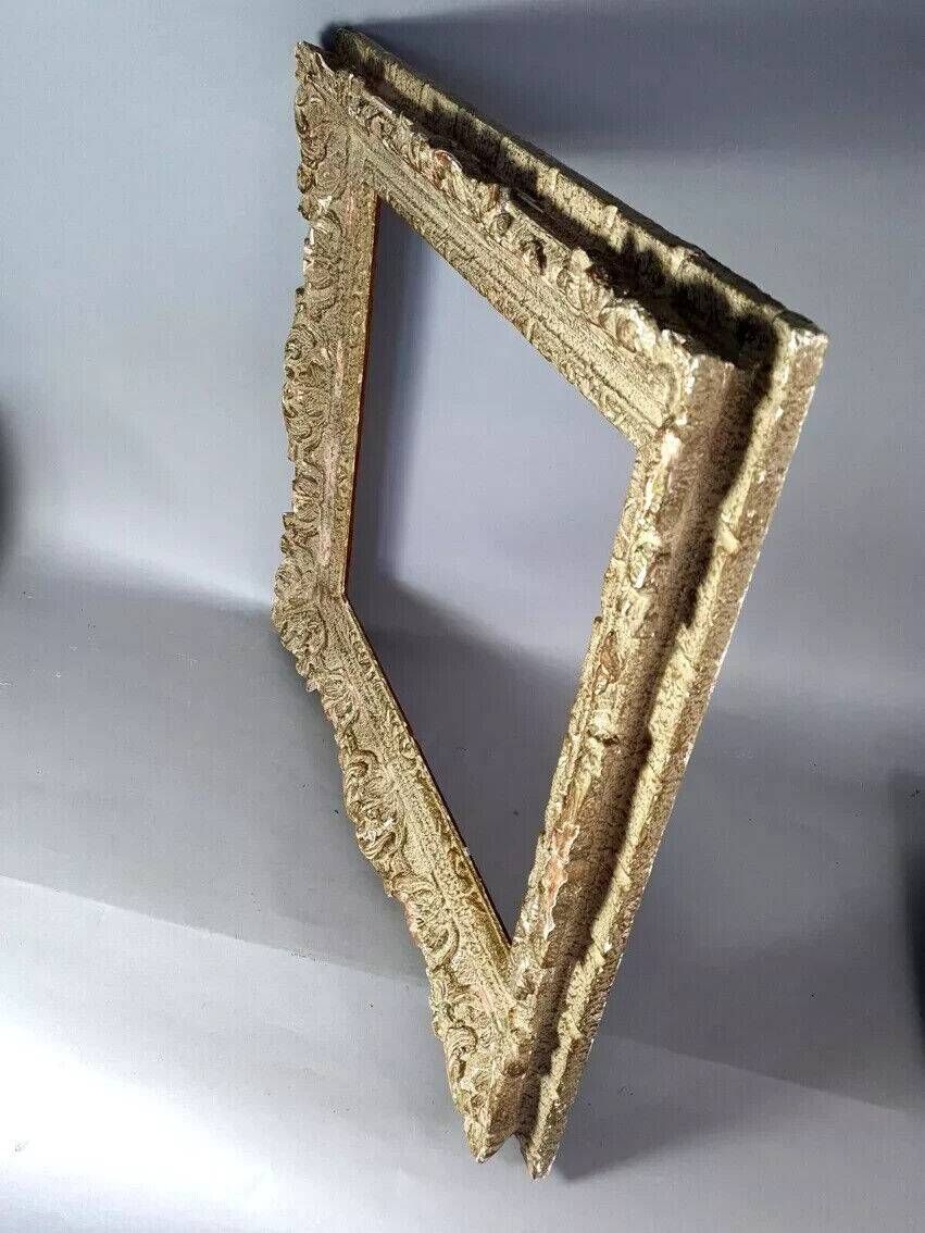 Large old Montparnasse carved wood frame 72x63 for painting 52x44 cm B161