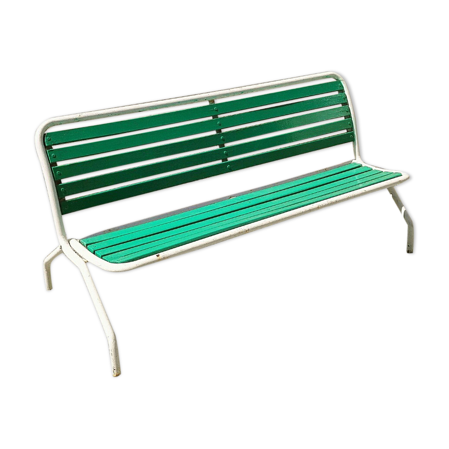 Bench wood and folding metal vintage year 60