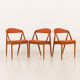 Kai Kristiansen chairs model 31, set of 3, Denmark 1960s