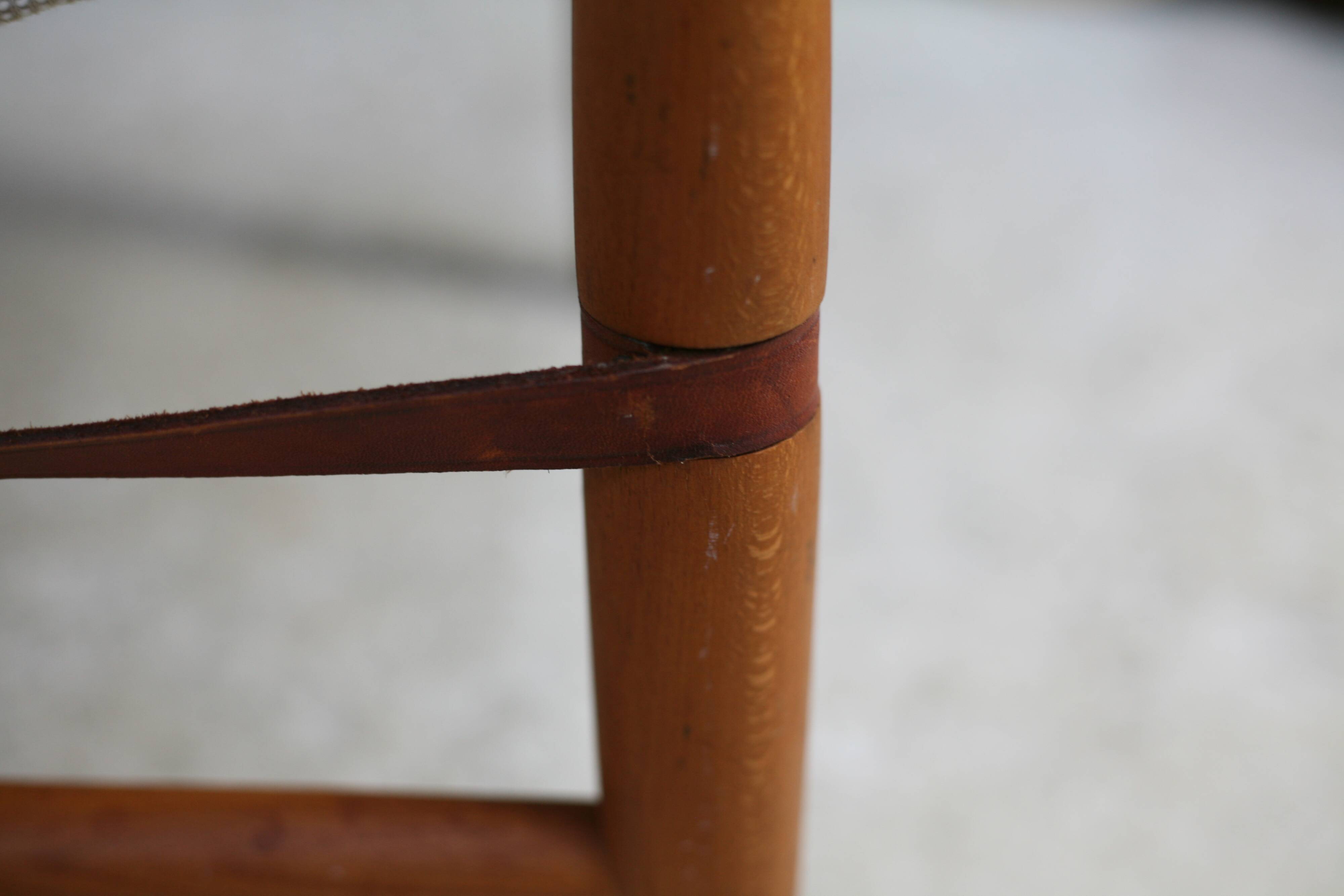 Olav Hodnebo, Suède, Circa 1960: paire de fauteuils scandinaves, toile, bois, corde et cuir.