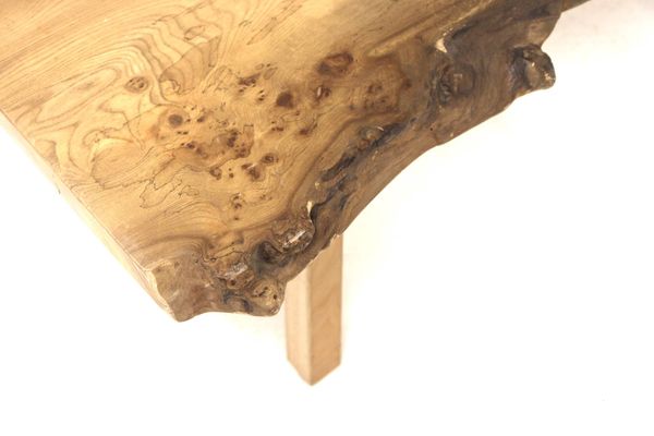 Table basse scandinave en orme, Suède, 1970