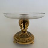 Napoleon iii table cup in bronze and fine nineteenth gilded glass