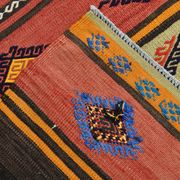 6x9 Blue & Red Details Kilim Rug,Modern Mid Century,Wool Area Rug,175x261Cm
