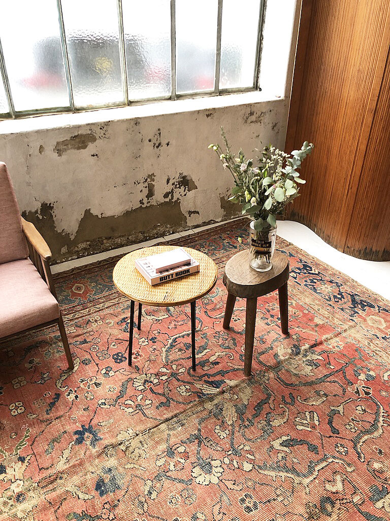 Wicker and metal coffee table