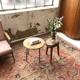 Wicker and metal coffee table