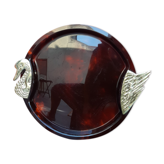 Turtleshell and brass tray duck's head