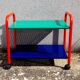 Memphis 80s perforated sheet metal rolling trolley