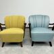 Art Deco blue club chairs