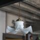 Vintage chandelier, white opaline chandelier and metal, opaline pendant, lamp