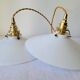 Duo de suspensions en opaline blanche
