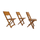 Paire de 3 chaises des années 60, design danois, pliantes, contreplaqué