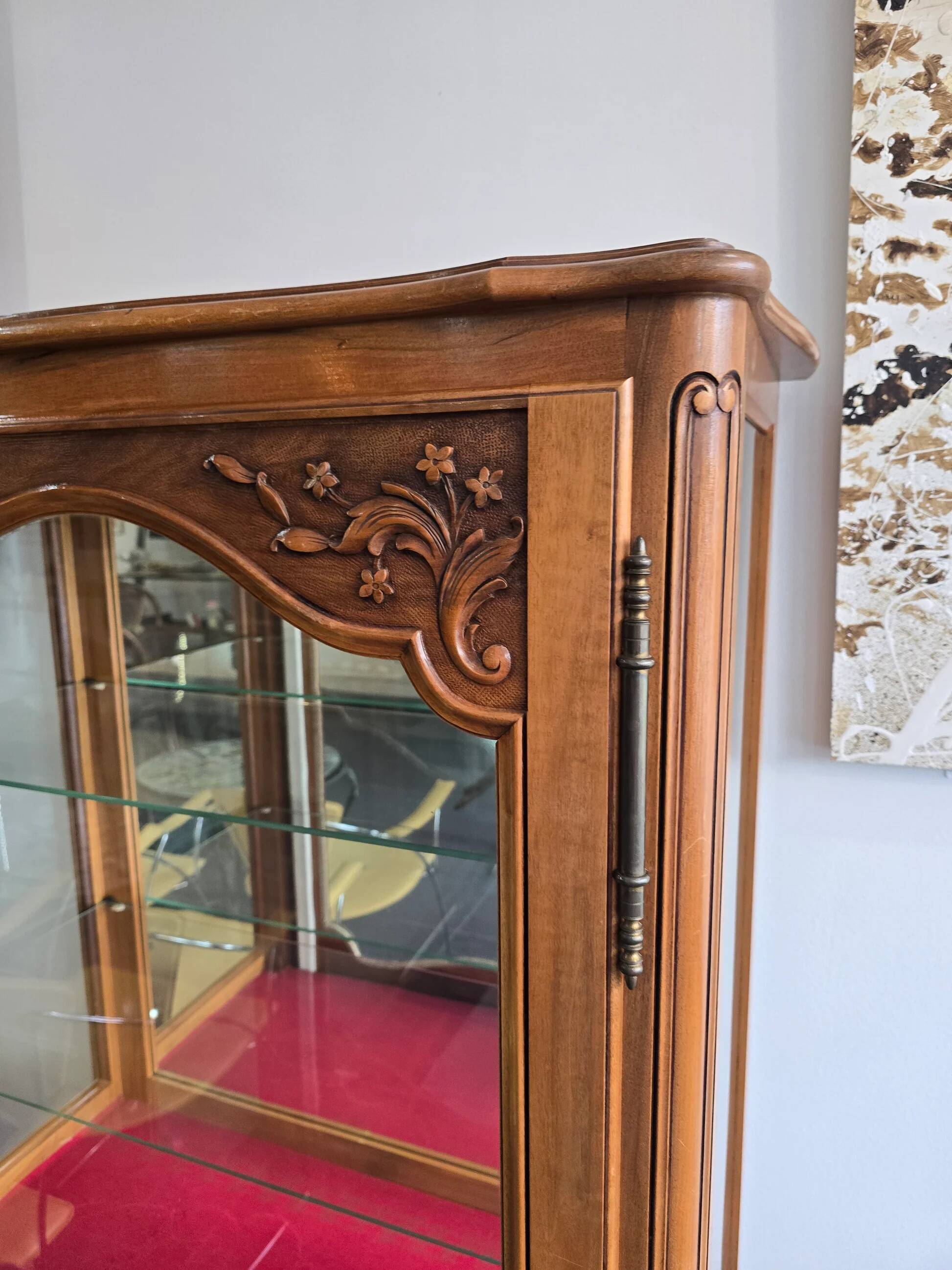 Vitrine de style Louis XV en merisier – Fabrication française UNIFA