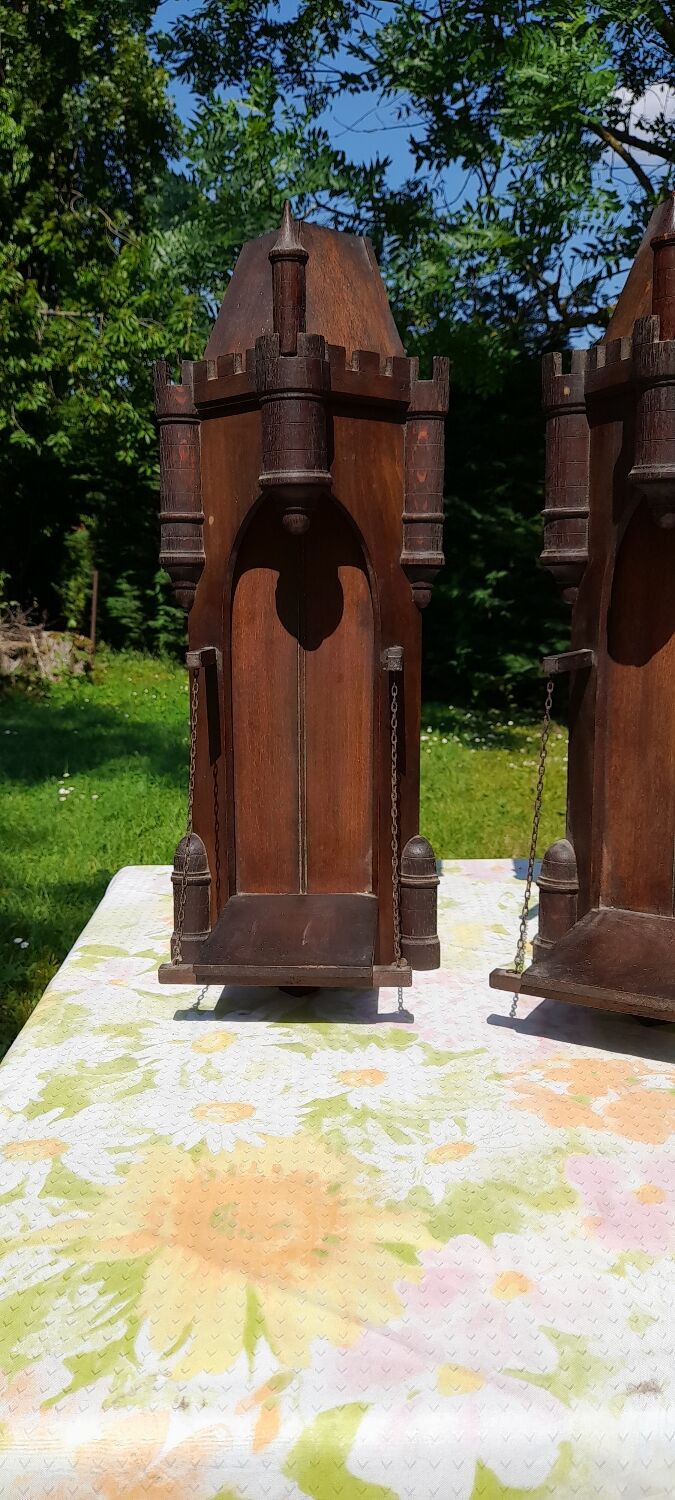 Gothic wall corner shelves