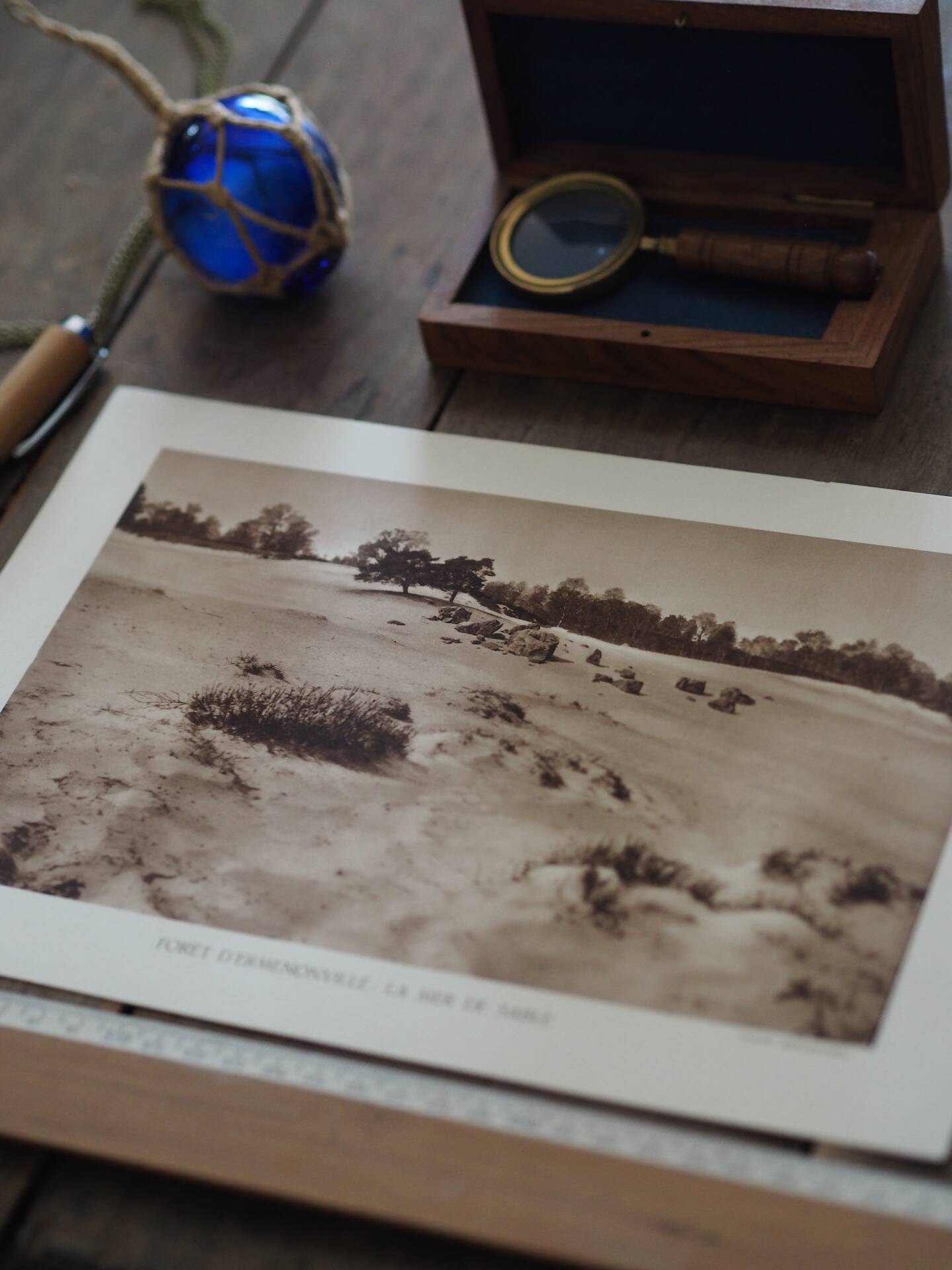 Ermenonville, the sea of sand. Photo board printed in 1934.